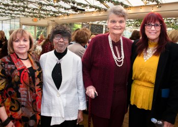 Florence Policastro, Sarah Mayo, Carol Aspinall president, Deboroah Scheurich, Peconic Bay Medial Center Northwell Health Auxillary Committee at Ladies Luncheon & Fall Fashion Show