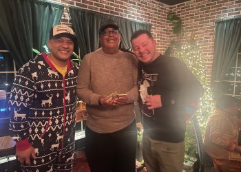 (L to R) Binh Douglas, big winner Christopher Greene, Jr. and Host Brian Tupper - Bingo Night at Main Prospect in Southampton