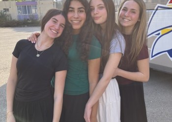 L.-R.: Naomi Lazarus, Chana Weiss, Laila Levin of Westhampton Beach, and Ilana Israel (Josh Levin)