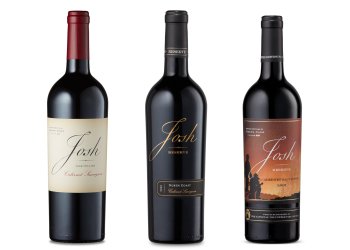 Wines by Josh Cellars (L to R): Cabernet Sauvignon, Reserve North Coast Cabernet Sauvignon, Reserve Lodi Cabernet Sauvignon