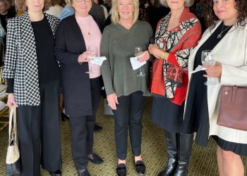 Marcia McBride, Lynn Cotter, Laurie Petroske, Joyce Tuttle, Qiana White at the Annual Landmarks Luncheon