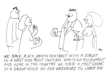 Hamptons rental contract cartoon by Dan Rattiner whites pharmacy