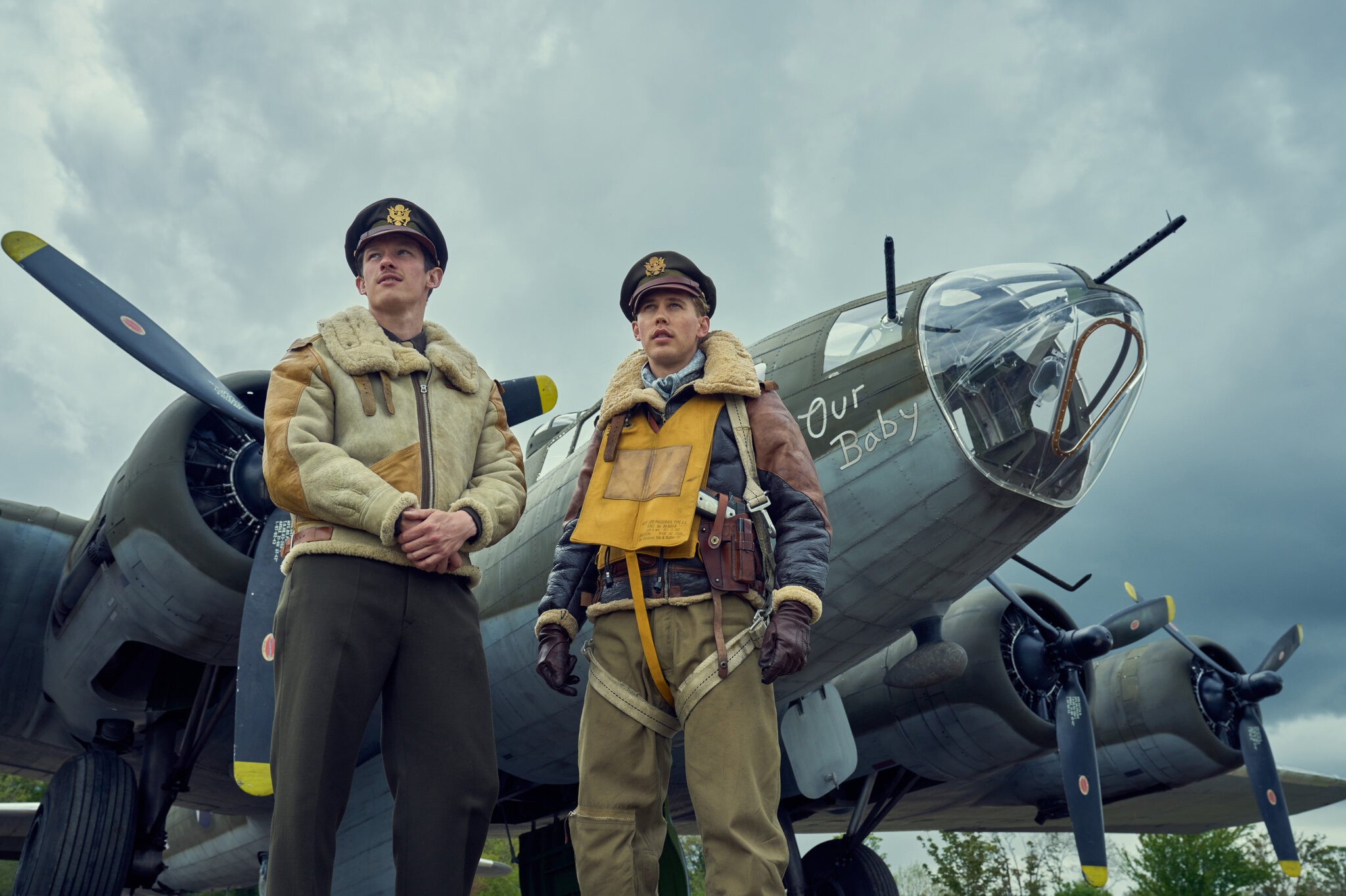 Callum Turner and Austin Butler in "Masters of the Air," now streaming on Apple TV+.