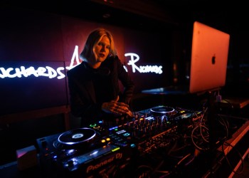 Keith Richards' duaghter Alexandra Richards DJing at the Memory Motel NYC pop-up