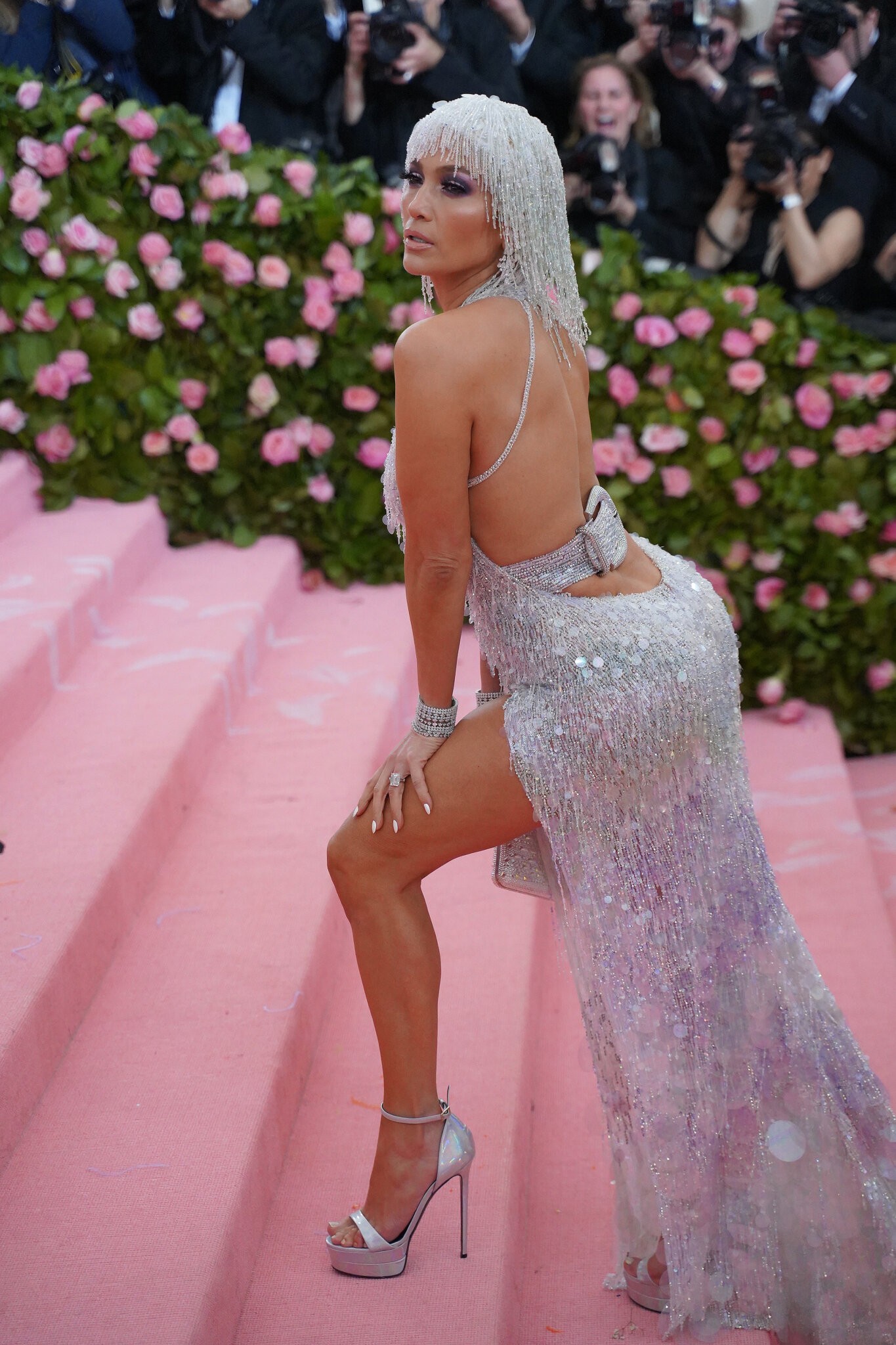 Jennifer Lopez back in Versace for "Camp: Notes on Fashion" at the 2019 Met Gala