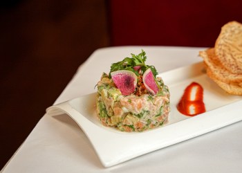 The Tartare de Saumon at Pistache in Palm Beach