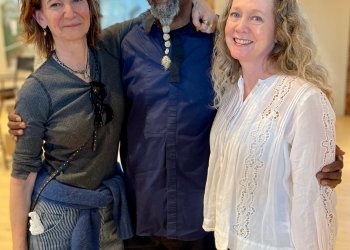 Toni Ross, Artist Mr. Wash, The Church Chief Curator Sara Cochran at The Church