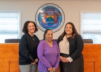 Council of Trustees Chairwoman Lisa Goree, Sunksqua Linda Franklin, and COT Secretary Bianca Collins