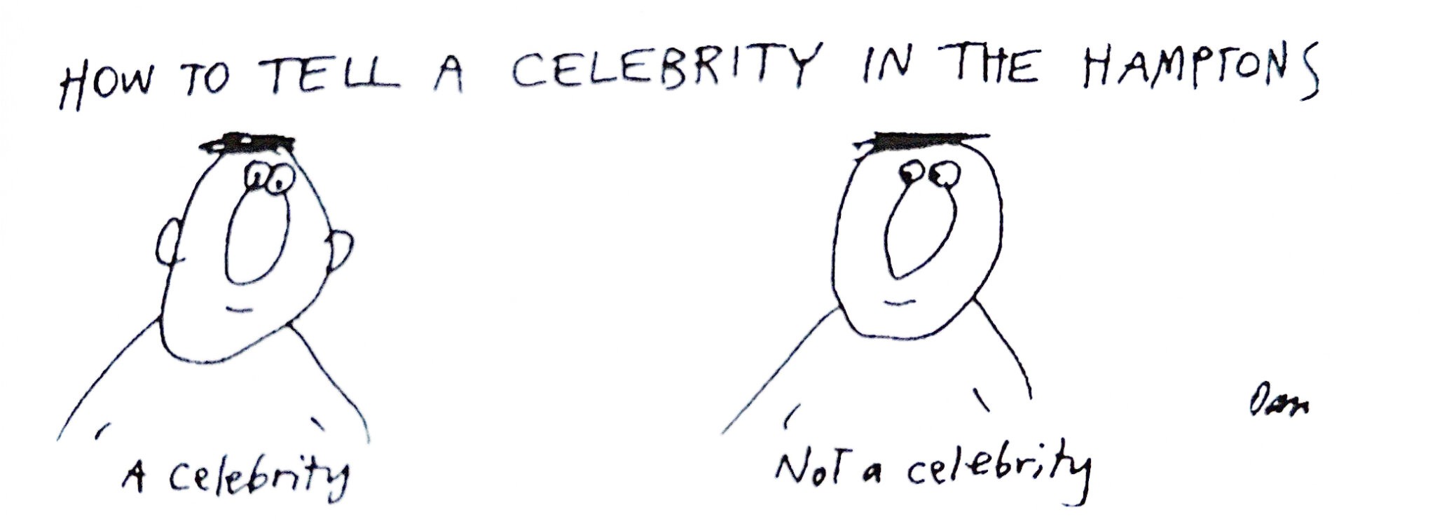 Hamptons celebrity cartoon by Dan Rattiner