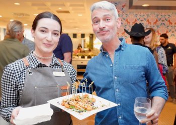 Claudes' Staff Carolina and Gene Valle at Claude's Reopening