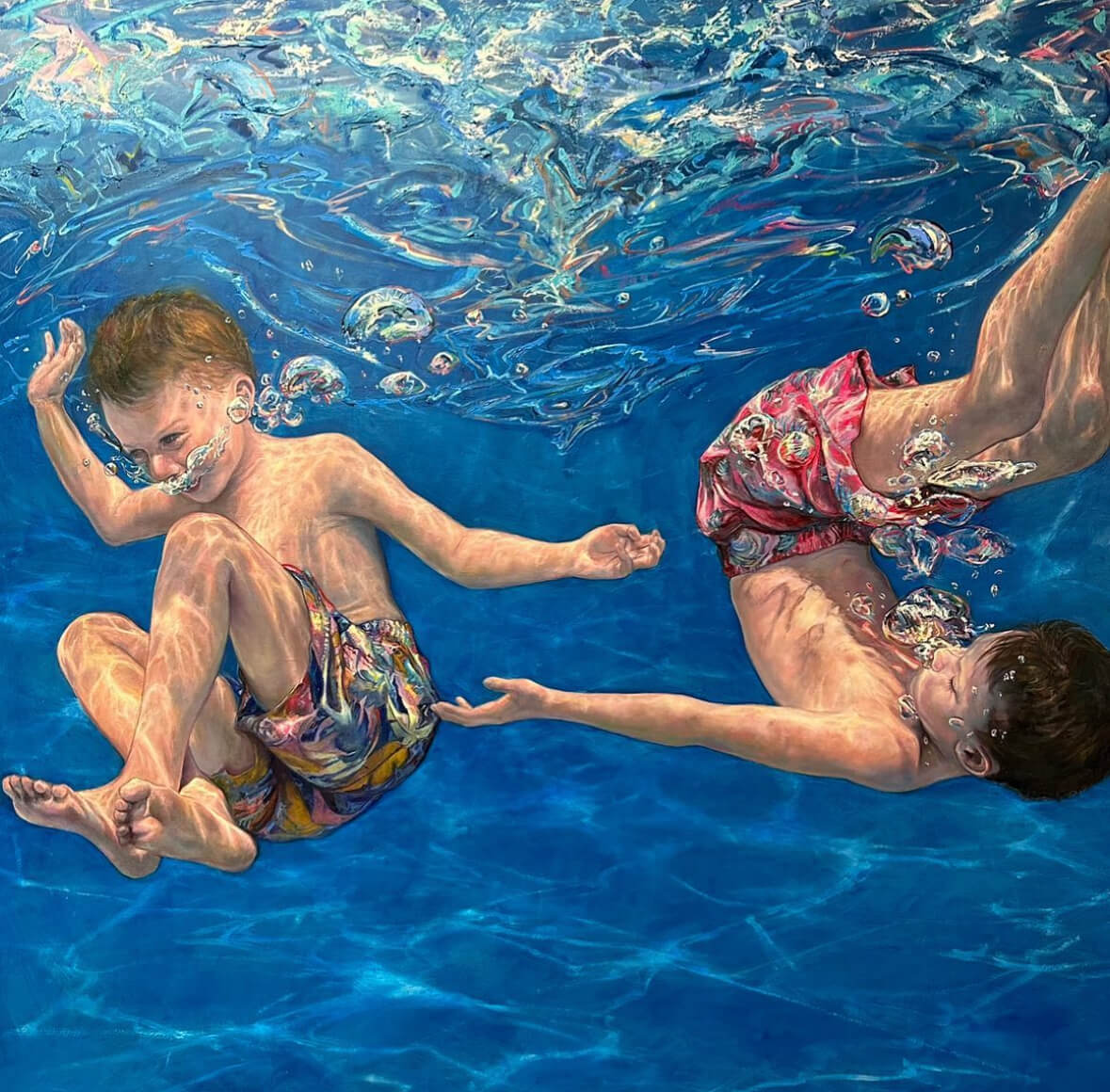 Jennifer Hannaford's "Better Together" commission (2023, oil on linen, 48" x 48")