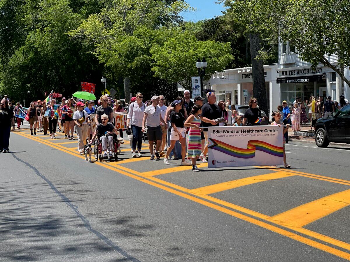 The Edie Windsor Healthcare Center staff walking in the 2024 Hamptons Pride Parade.