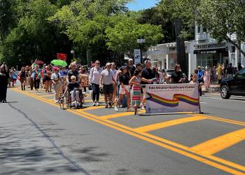 The Edie Windsor Healthcare Center staff walking in the 2024 Hamptons Pride Parade.