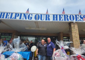 Paws of War President Robert Misseri, Ray Meyer at Paws of War Car Show