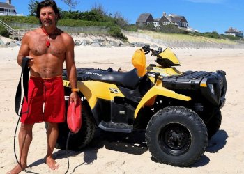 Jimmy Minardi of the East Hampton Village Surf Rescue Response Team on Georgica Beach