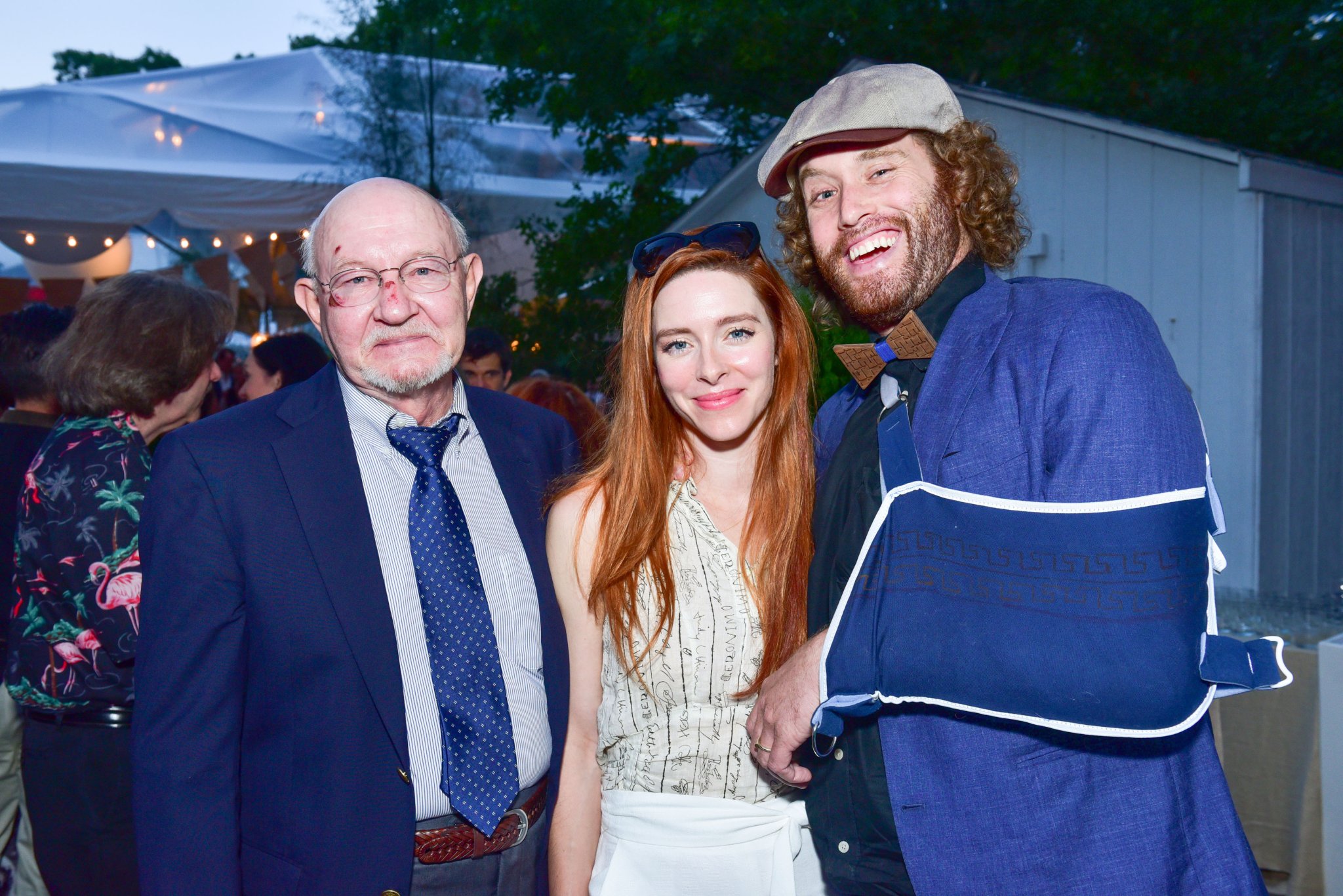 T.J. Miller in the Hamptons with his wife Kate and father in-law Tom