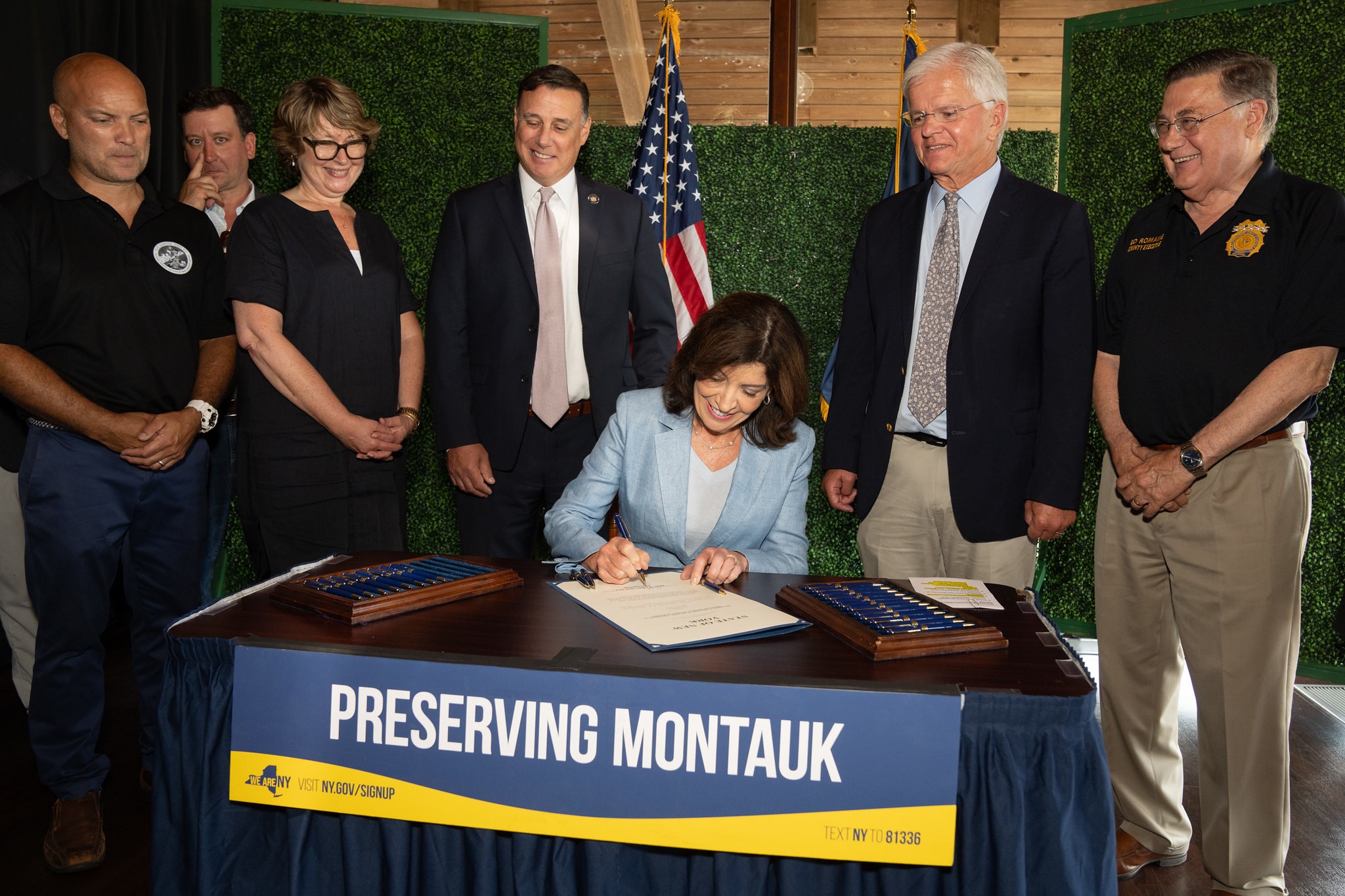 Gov. Kathy Hochul signed a Montauk conservation area into law on August 9, 2024 (Office of the Govenor)