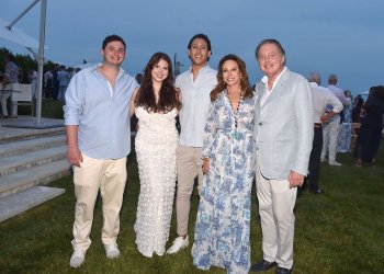 Alex, Jacqueline, Justin, Lisa and James Cohen at Midsummer Night Drinks