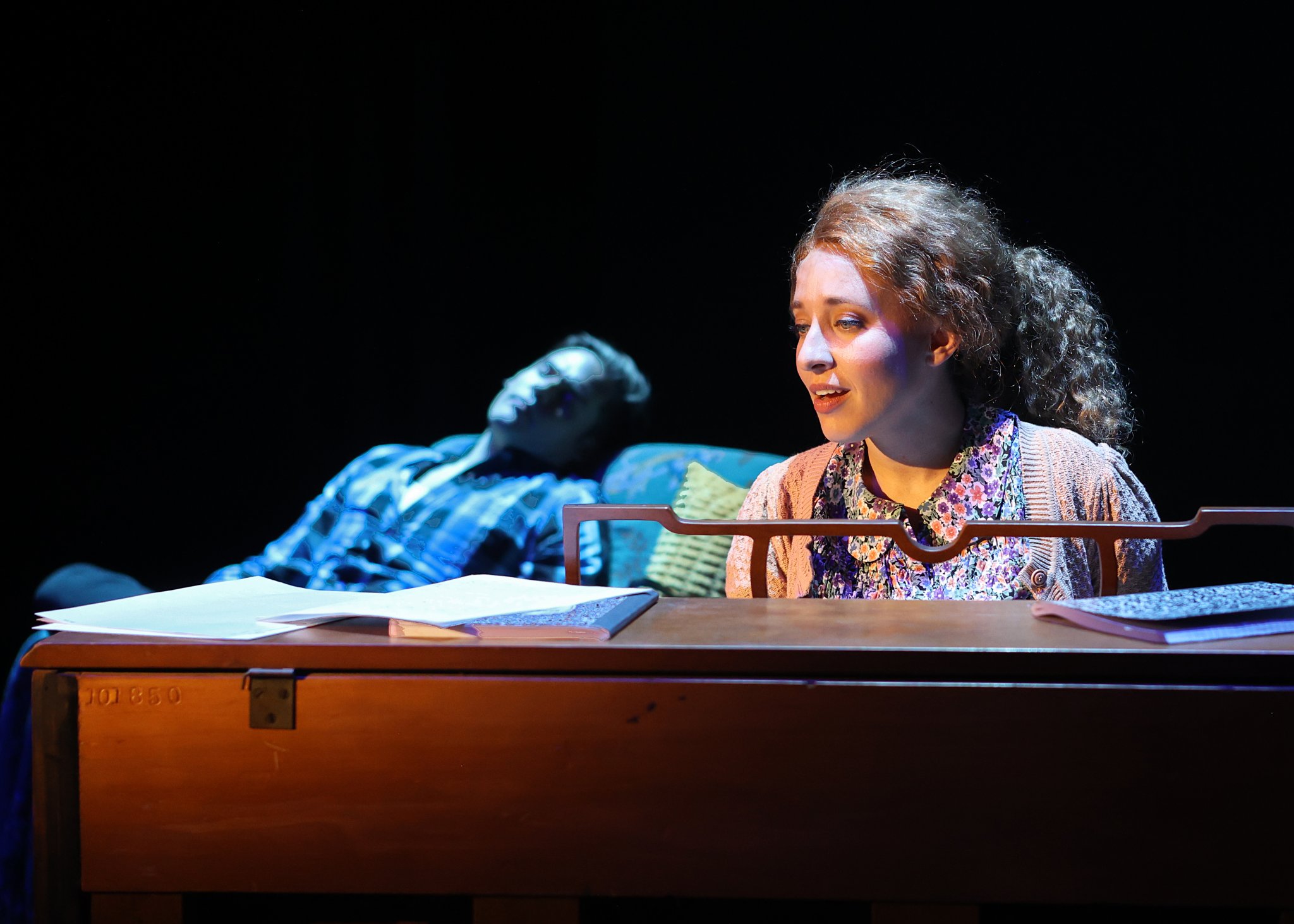 Kaitlyn Davis and Bill Coyne at the piano in "Beautiful" at the Gateway