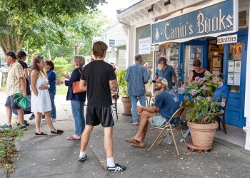 A busy Canio's Books in Sag Harbor