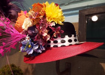 Quite the fabulous hat, sold by Marders at the Hampton Classic