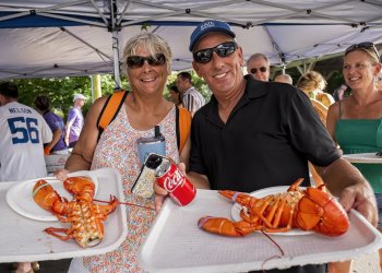 Teri Kostuk, Paul Sweeny at Eastport Fire Department Barbecue