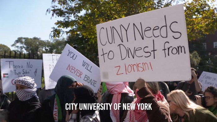 City University of New York protest featured in "Blind Spot," a new documentary about campus antisemitism