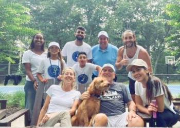 Event Chairs Stacey and Neil Greenbaum with Team at Pickleball Tournament