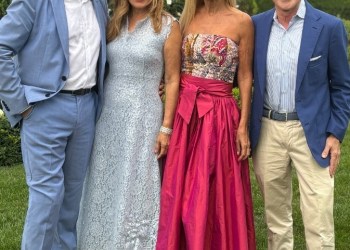 Hosts Ken and Maria Fishel, Elizabeth Steimberg, David Weiner at Haiti Air Ambulance Benefit