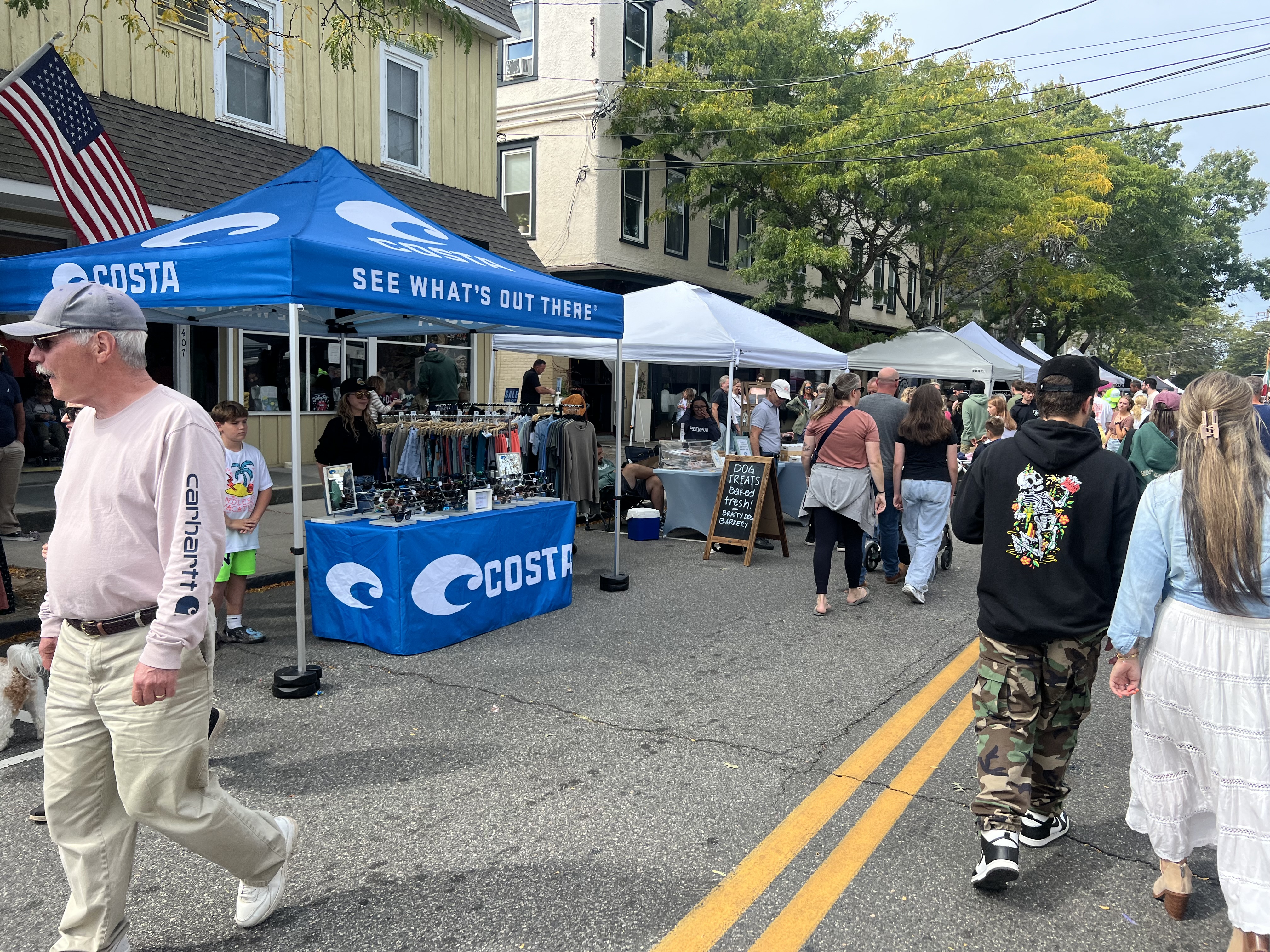 People crowd the streets at the East End Seaport Museum Maritime Festival