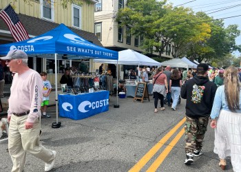 People crowd the streets at the East End Seaport Museum Maritime Festival