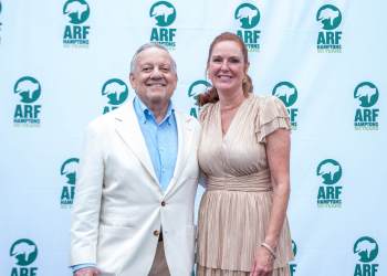 Michael Franzino (Board Chair) and Kim Nichols (Exec. Dir.) at Bow Wow Meow Ball