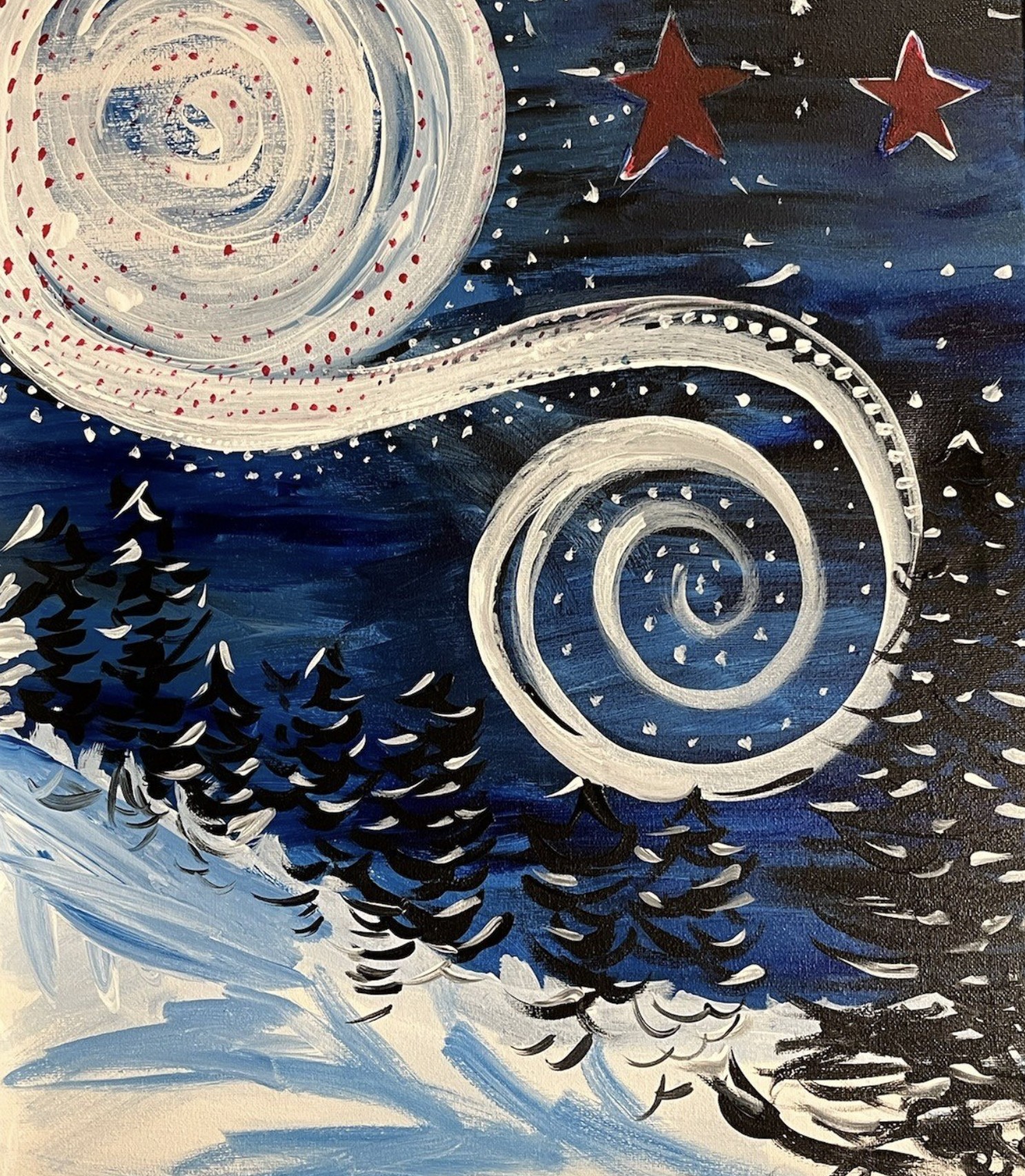 "Winter Swirl" by Meryl Dee Feuer, Courtesy Manes Art Collection