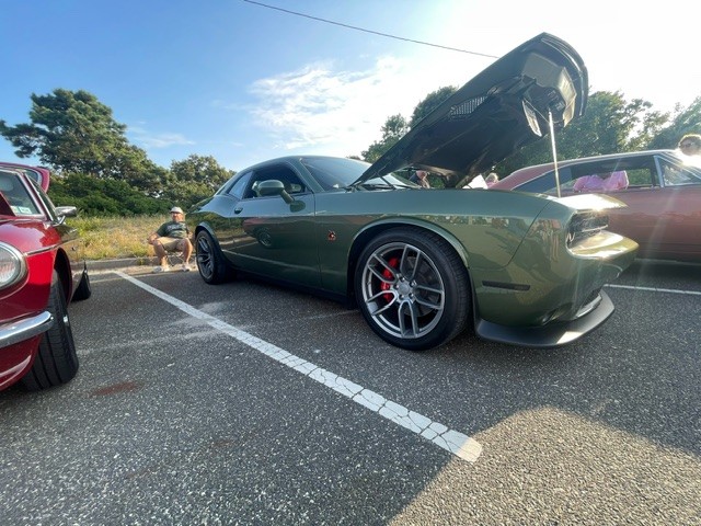 Mike Delia and his 2021 Dodge Challenger Scat Pack at the Meschutt Beach Car Show