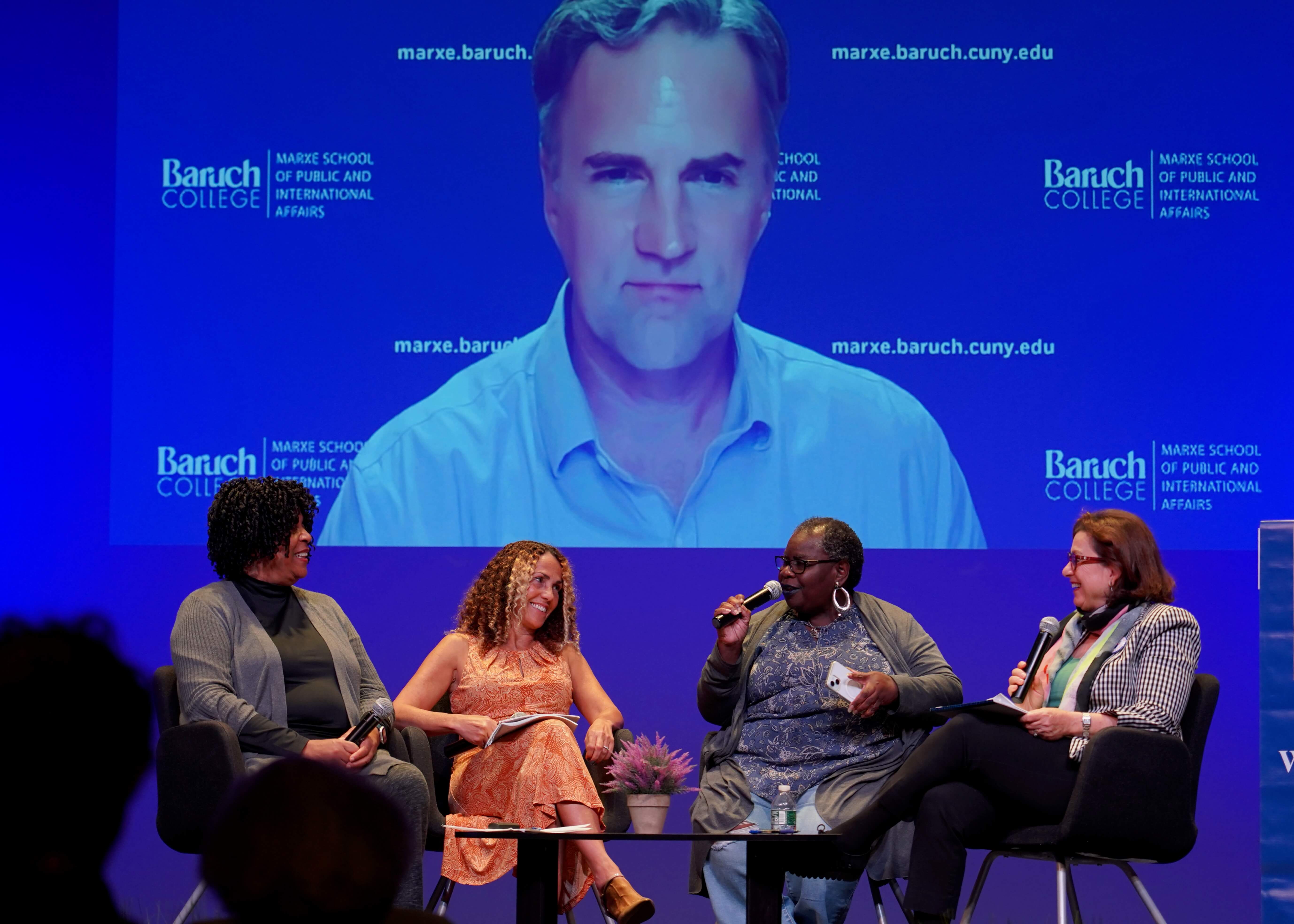 Author, Professor Baruch College: Sonia Jarvis, Exec. Director OLA: Minerva Perez, Professor Baruch College: Don Waisanen, Exec. Director Bridgehampton Childcare Center: Bonnie Cannon, Baruch College Professor: Andrea Gabor at LWV Forum