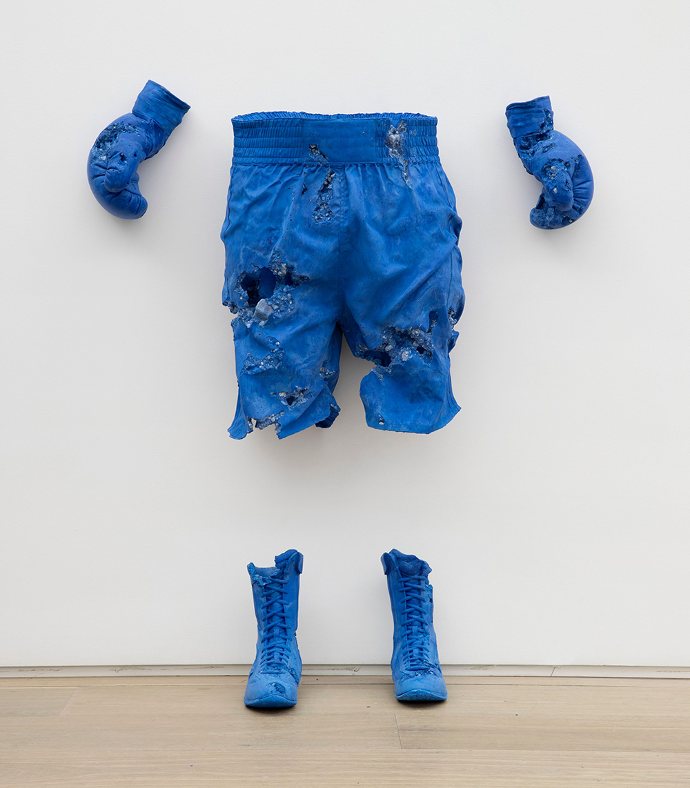 "Blue Calcite Boxing Set" by Daniel Arsham, Courtesy Norton Museum of Art