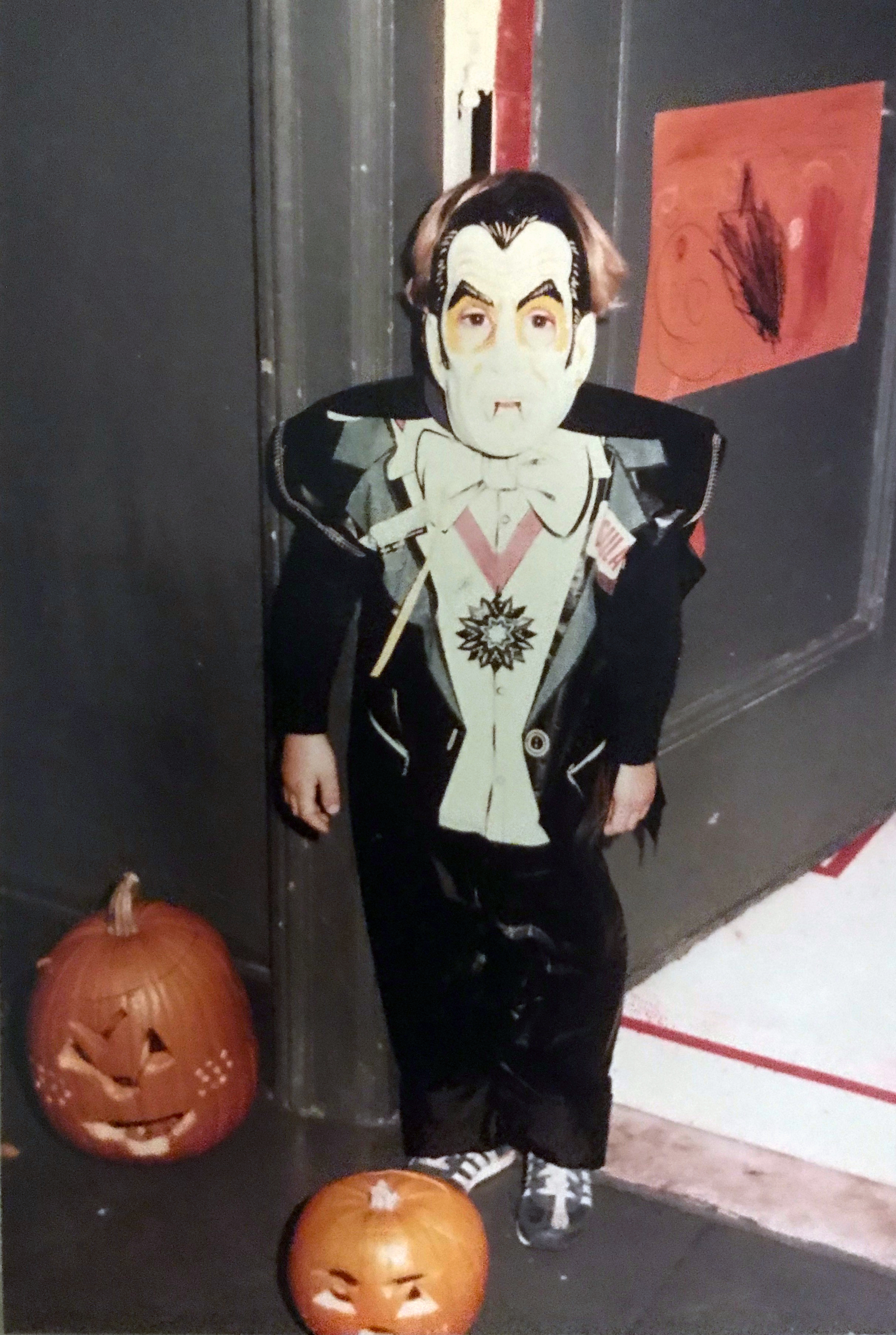 Oliver Peterson in his Ben Cooper Dracula costume, circa 1982