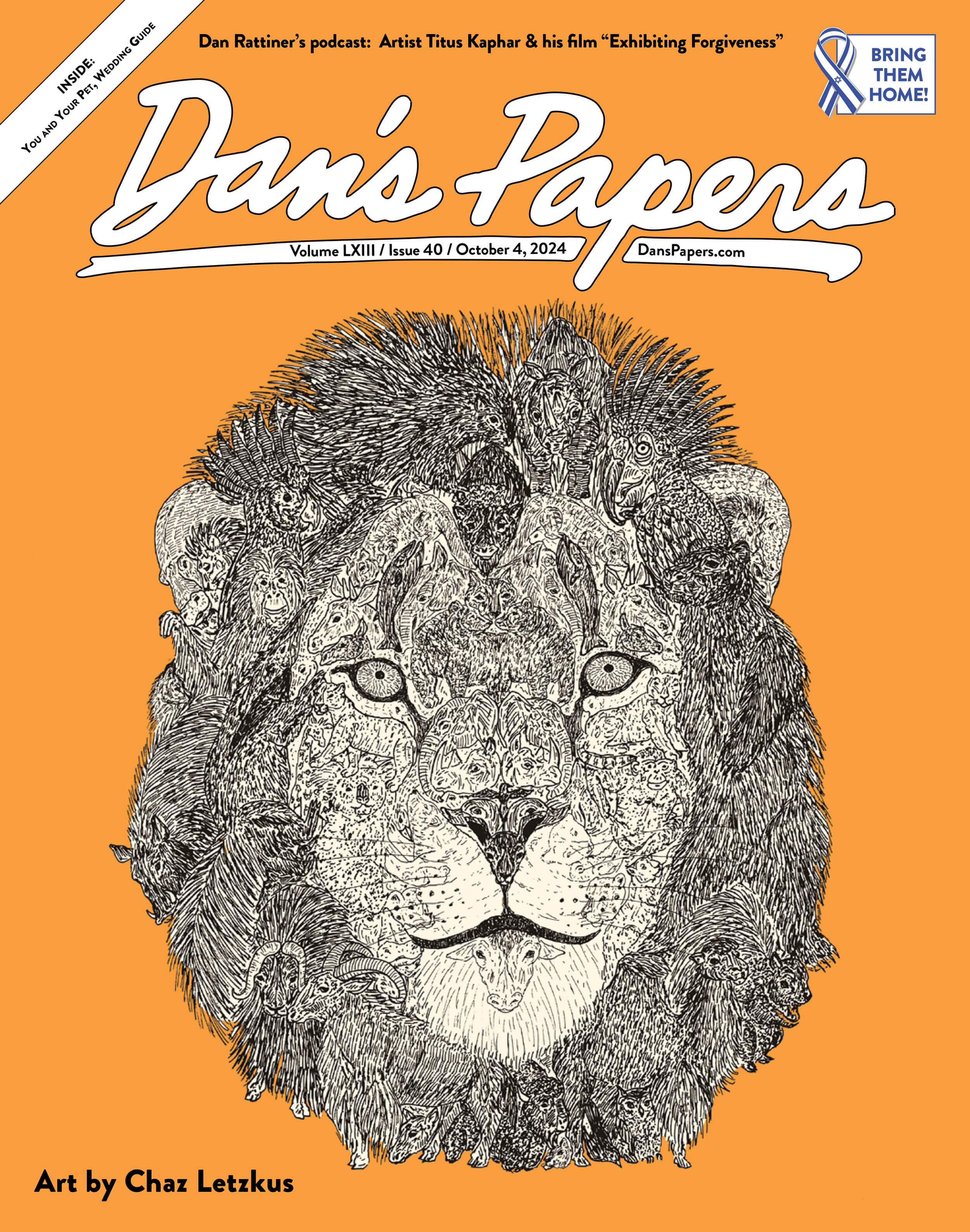 October 4, 2024 Dan's Papers cover art, "Lion Eyes" by Chaz Letzkus