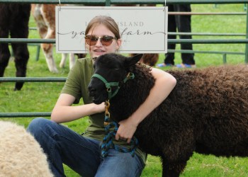 Claire Peterson with Pearl at Southampton History Museum