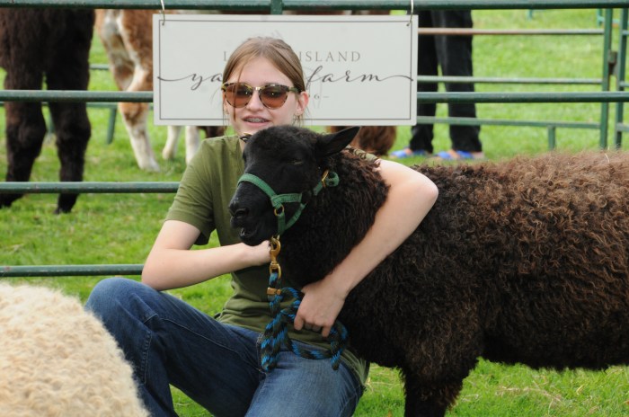 Claire Peterson with Pearl at Southampton History Museum