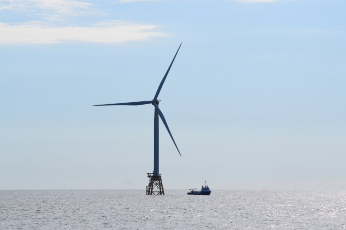 The wind turbines at the South Fork Wind Farm stand almost 800 feet tall – like skyscrapers in the ocean.