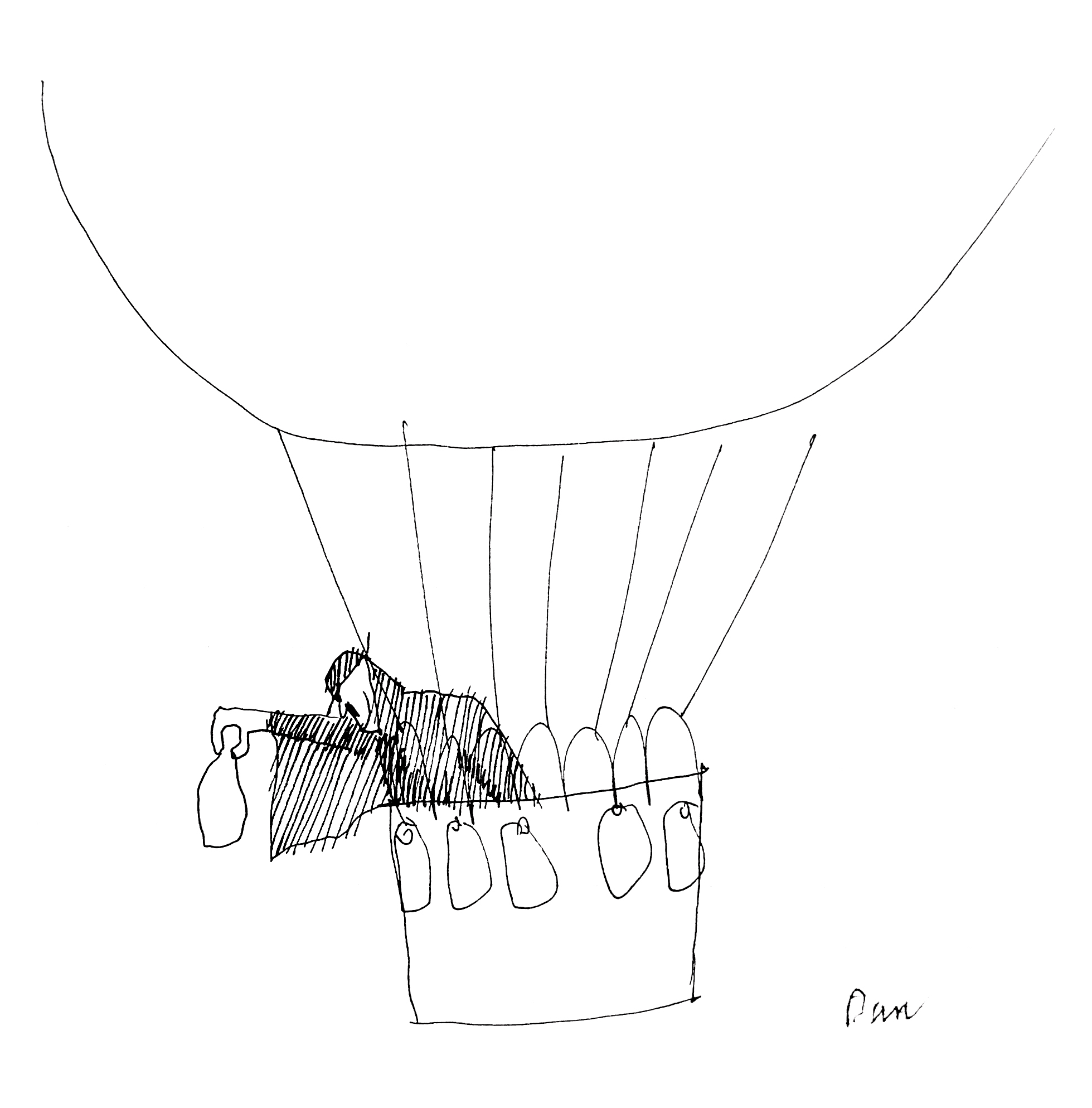 Hot air balloon cartoon by Dan Rattiner