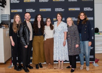 Exec. Producer Chelsea Clinton, Subject Marc Hearron, Co-Dir. Abbie Perrault, Co-Dir. Maisie Crow, Subject Molly Duane, Hillary Clinton, Mariska Hargitay at Hamptons International Film Festival