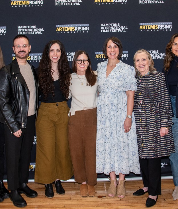 Exec. Producer Chelsea Clinton, Subject Marc Hearron, Co-Dir. Abbie Perrault, Co-Dir. Maisie Crow, Subject Molly Duane, Hillary Clinton, Mariska Hargitay at Hamptons International Film Festival