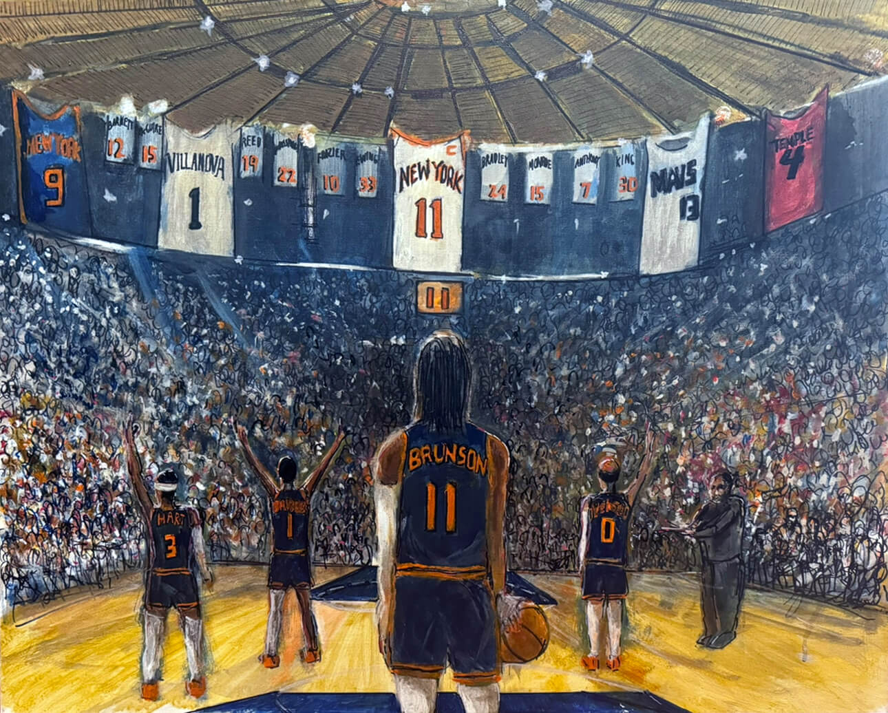 Chuck D's portrait of Knicks point guard Jalen Brunson