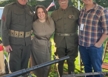 Jim Lennon, Sarah Kautz Exec Dir. SH History Museum, Jim Michaud, Tim Van Wickler at SouthamptonFest