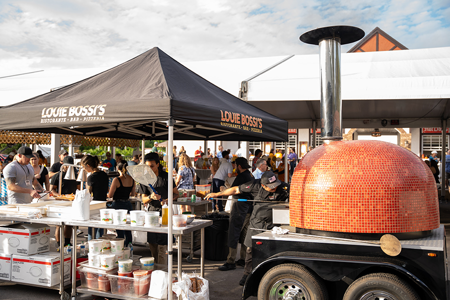 Louie Bossi's portable pizza oven which was made in Italy, at Taste of Recovery 2023