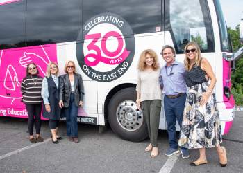 Mady Schuman, Cathy Tweedy, Ann Ciardullo, Julie Ratner (Co-Founder and Chair), Geoff Lynch (Pres. Hampton Jitney), Amanda Frazer (Lisa Tamburini) - Ellen Hermanson Foundation and Hampton Jitney