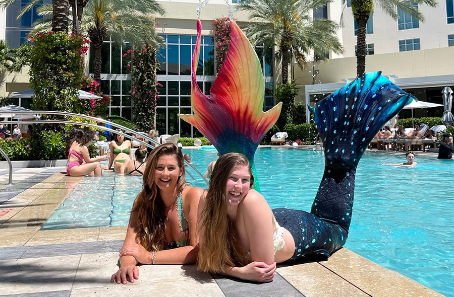 A mermaid photo shoot follows all mermaid swim classes at Hilton West Palm Beach