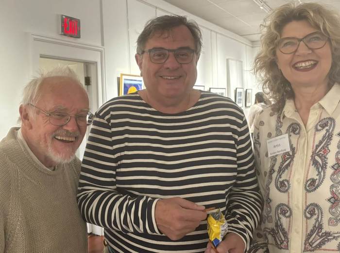 Nigel Noble Bruce Colbath, Artist Kirsten Benfield at Gallery Reception